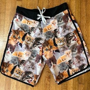 Cats! Cats! Swim shorts. Size S 15.5” waist. Unisex